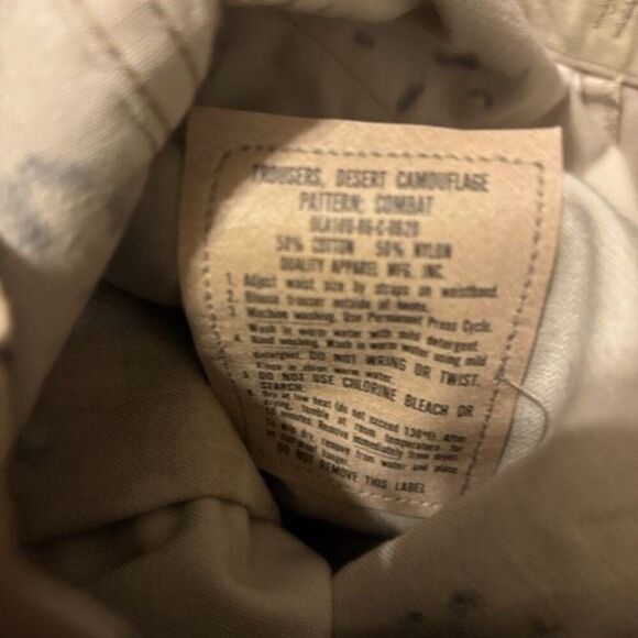 Desert Camouflage Size XS Long Military Pants - Picture 4 of 6